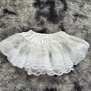 Charming White Tulle Lace Skirt